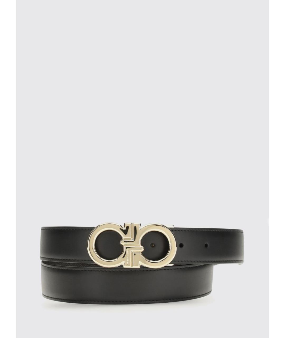 FERRAGAMO Черный кожаный ремень, фото 3