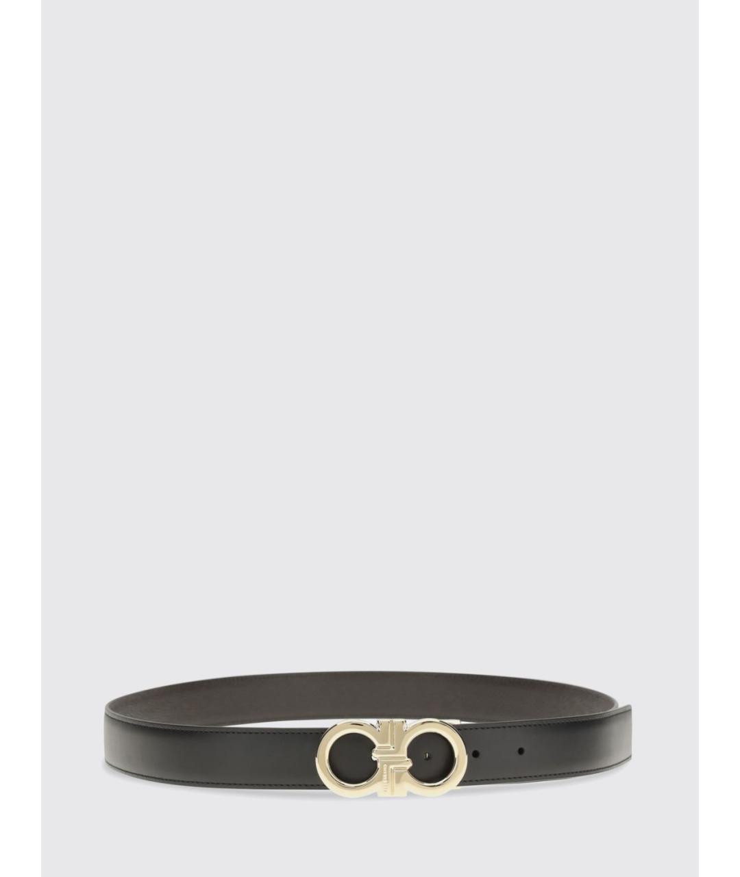 FERRAGAMO Черный кожаный ремень, фото 2