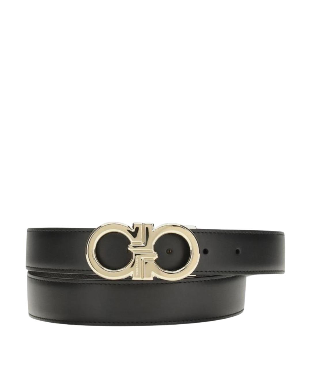 FERRAGAMO Черный кожаный ремень, фото 1