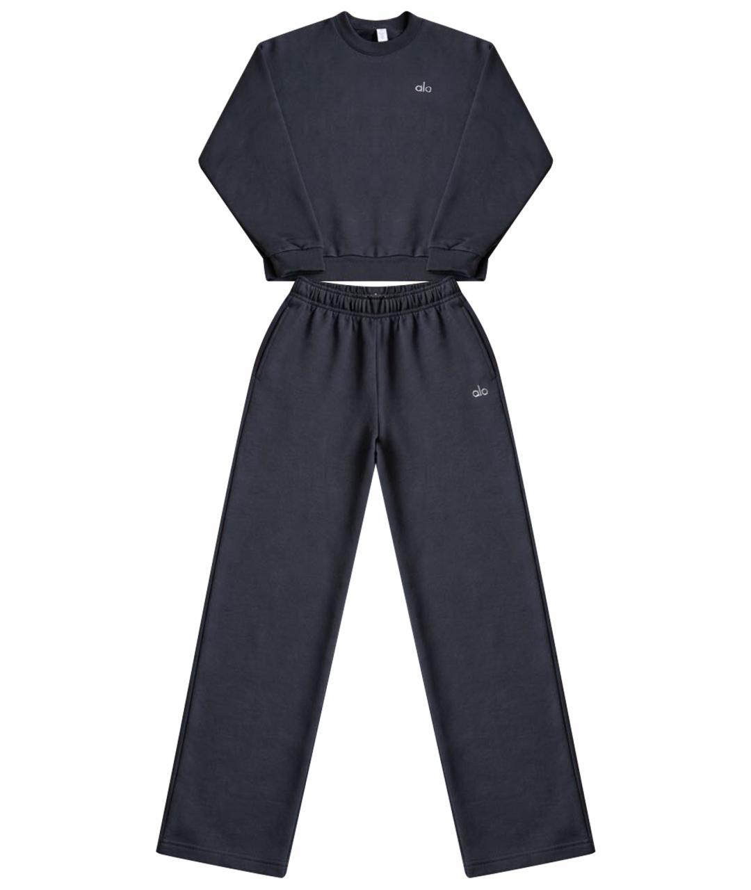 ALO YOGA Антрацитовый хлопковый спортивные костюмы, фото 1