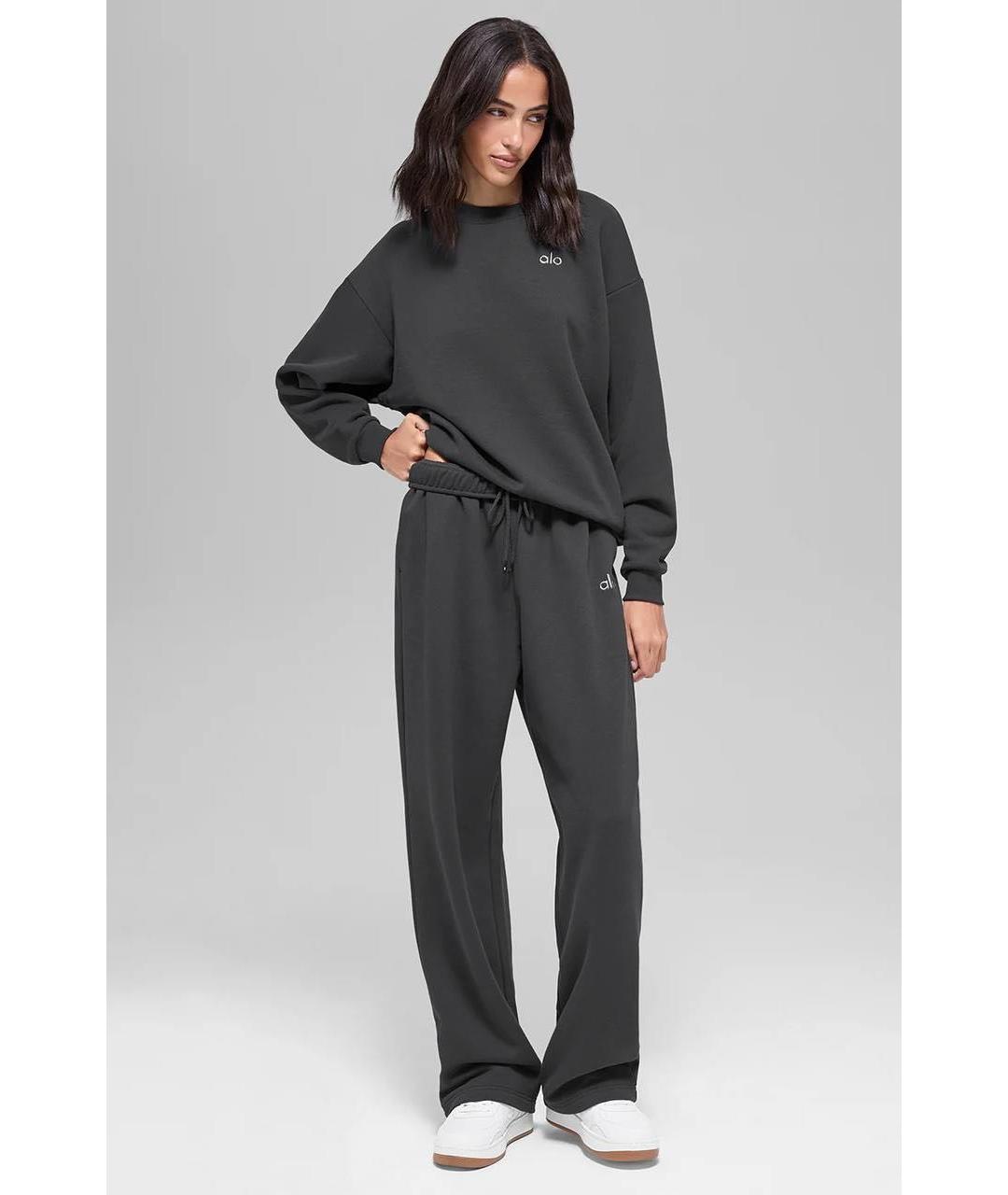 ALO YOGA Антрацитовый хлопковый спортивные костюмы, фото 2