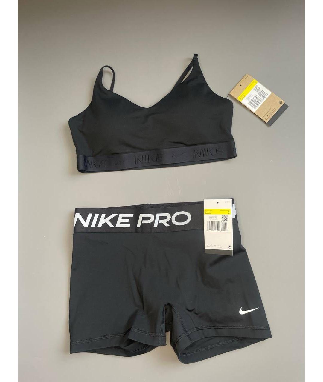 NIKE Черные полиэстеровые спортивные брюки и шорты, фото 2