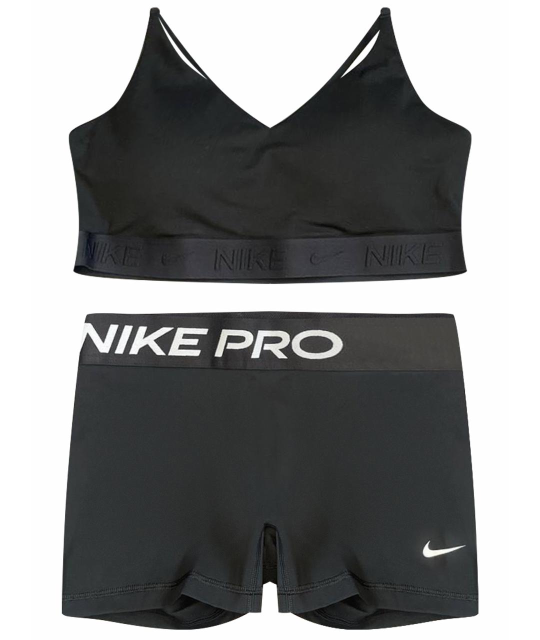 NIKE Черные полиэстеровые спортивные брюки и шорты, фото 1