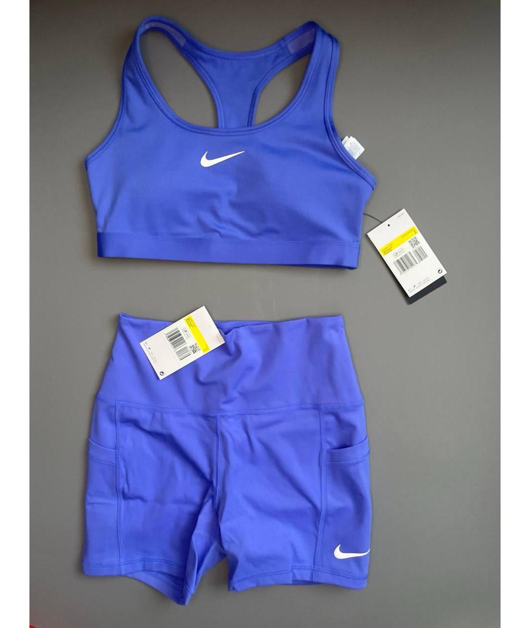 NIKE Синие полиэстеровые спортивные брюки и шорты, фото 3