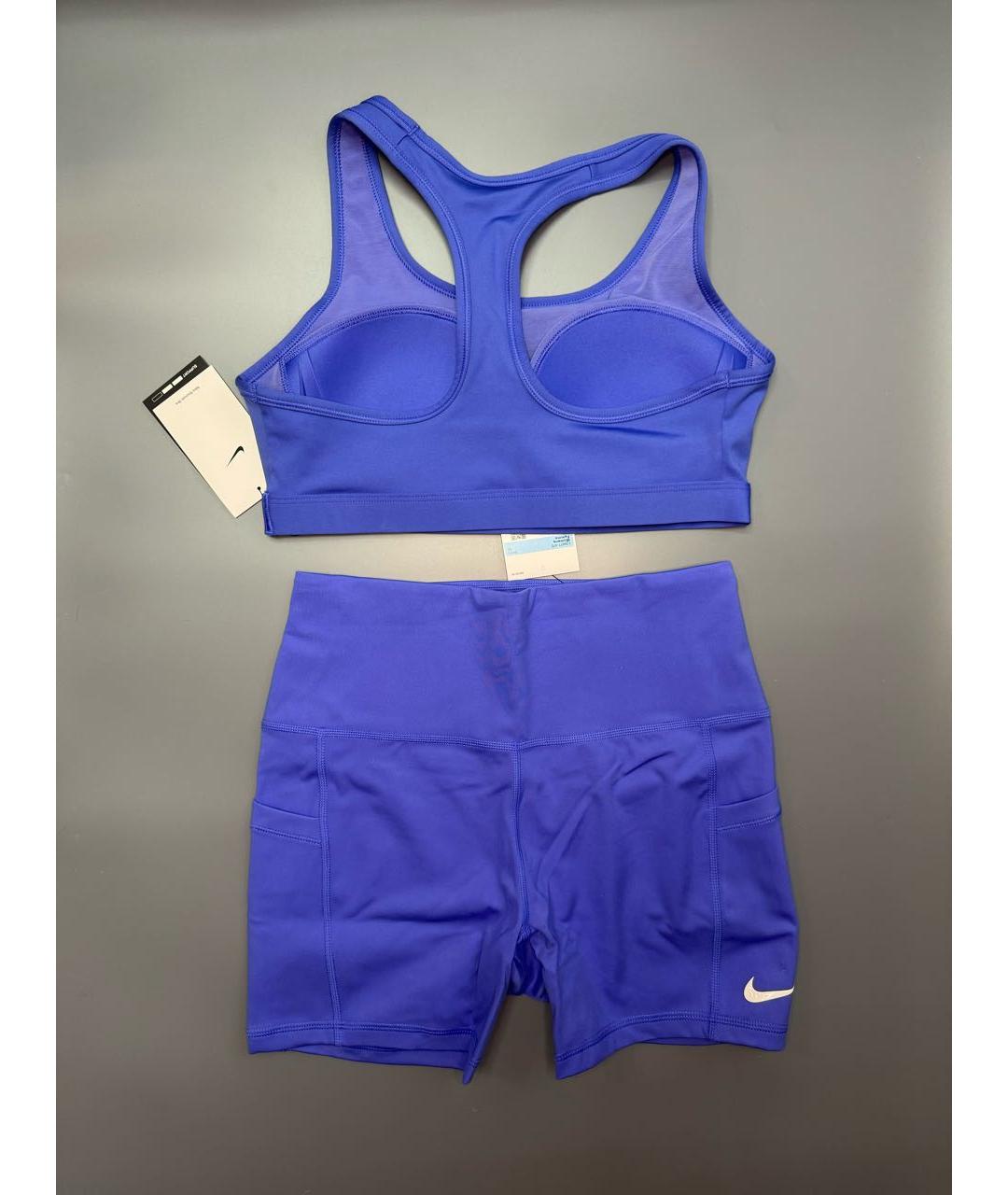 NIKE Синие полиэстеровые спортивные брюки и шорты, фото 2