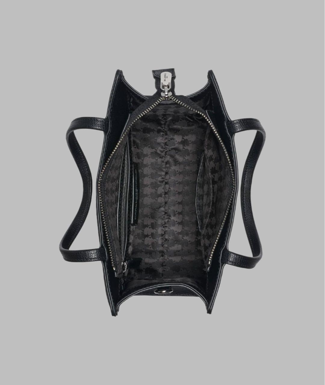 KARL LAGERFELD Черная кожаная сумка тоут, фото 4