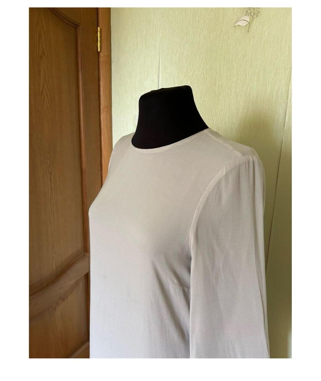 BURBERRY Серое шелковое повседневное платье, фото 4