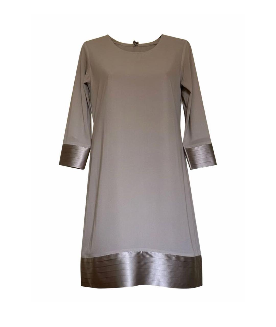 BURBERRY Серое шелковое повседневное платье, фото 8
