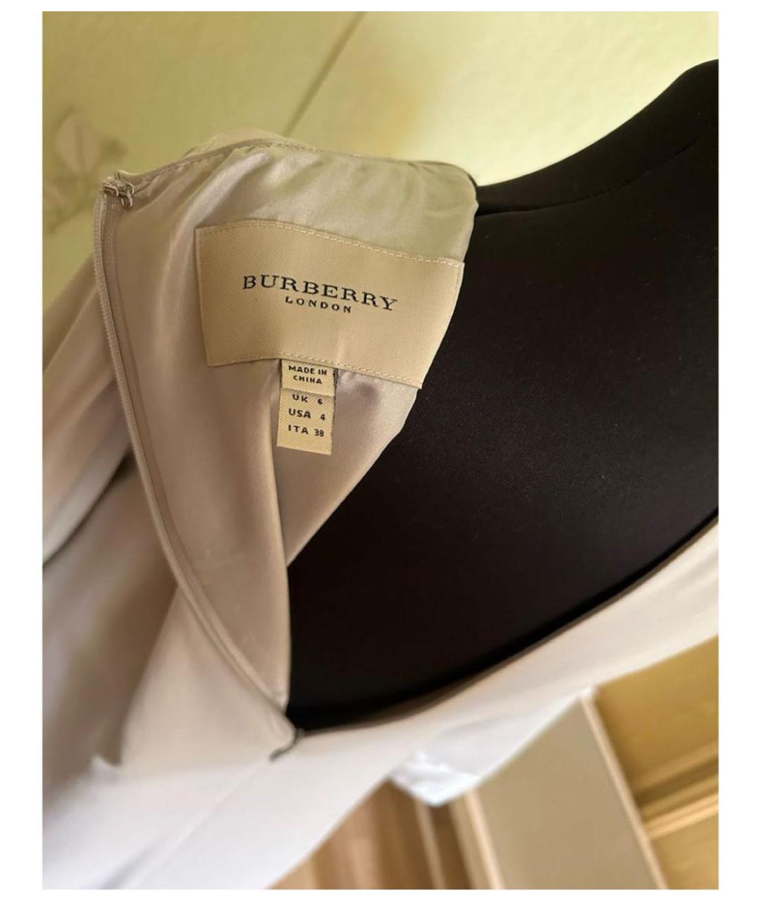 BURBERRY Серое шелковое повседневное платье, фото 5