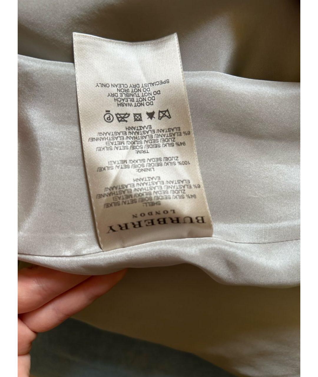 BURBERRY Серое шелковое повседневное платье, фото 6