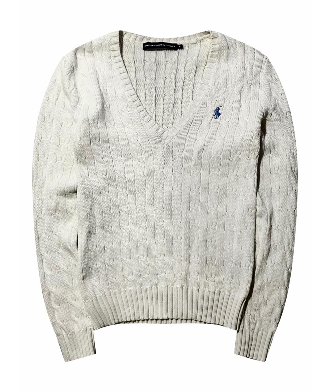 POLO RALPH LAUREN Белый хлопковый джемпер / свитер, фото 1