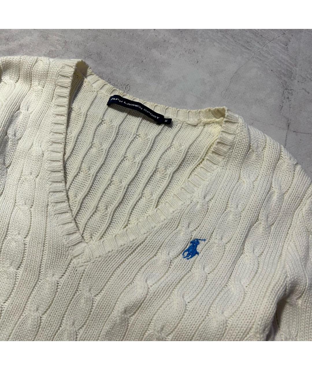POLO RALPH LAUREN Белый хлопковый джемпер / свитер, фото 3