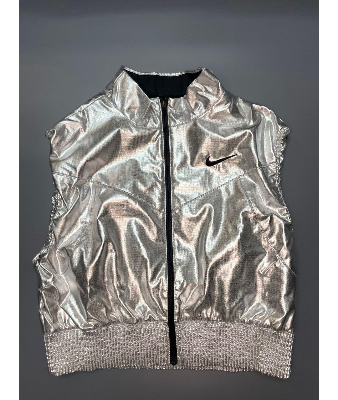 NIKE Серебряная полиэстеровая спортивная куртка, фото 5
