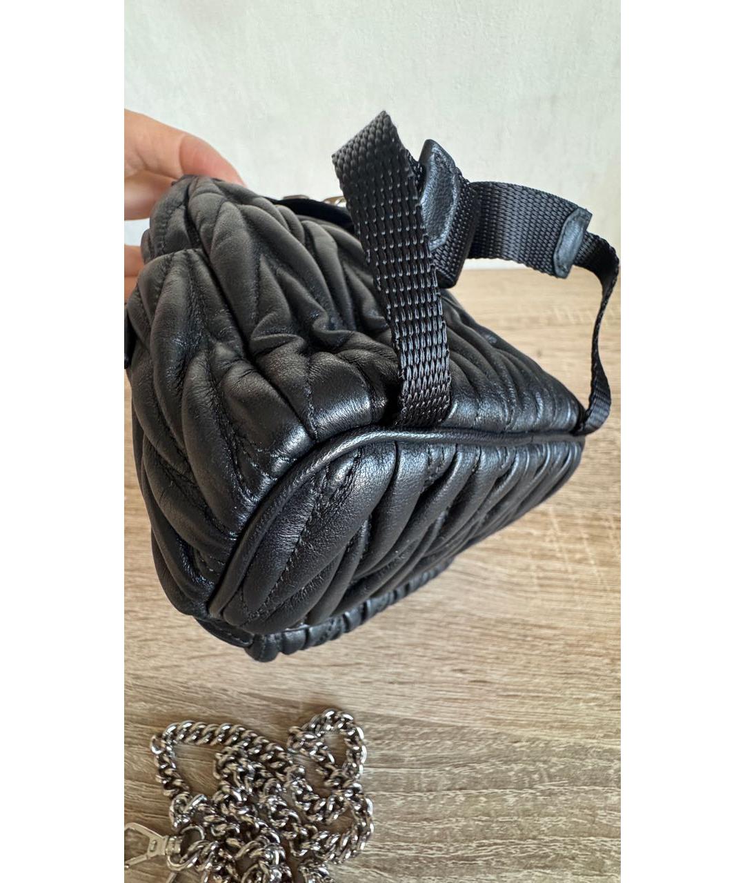 MIU MIU Черный кожаный рюкзак, фото 4