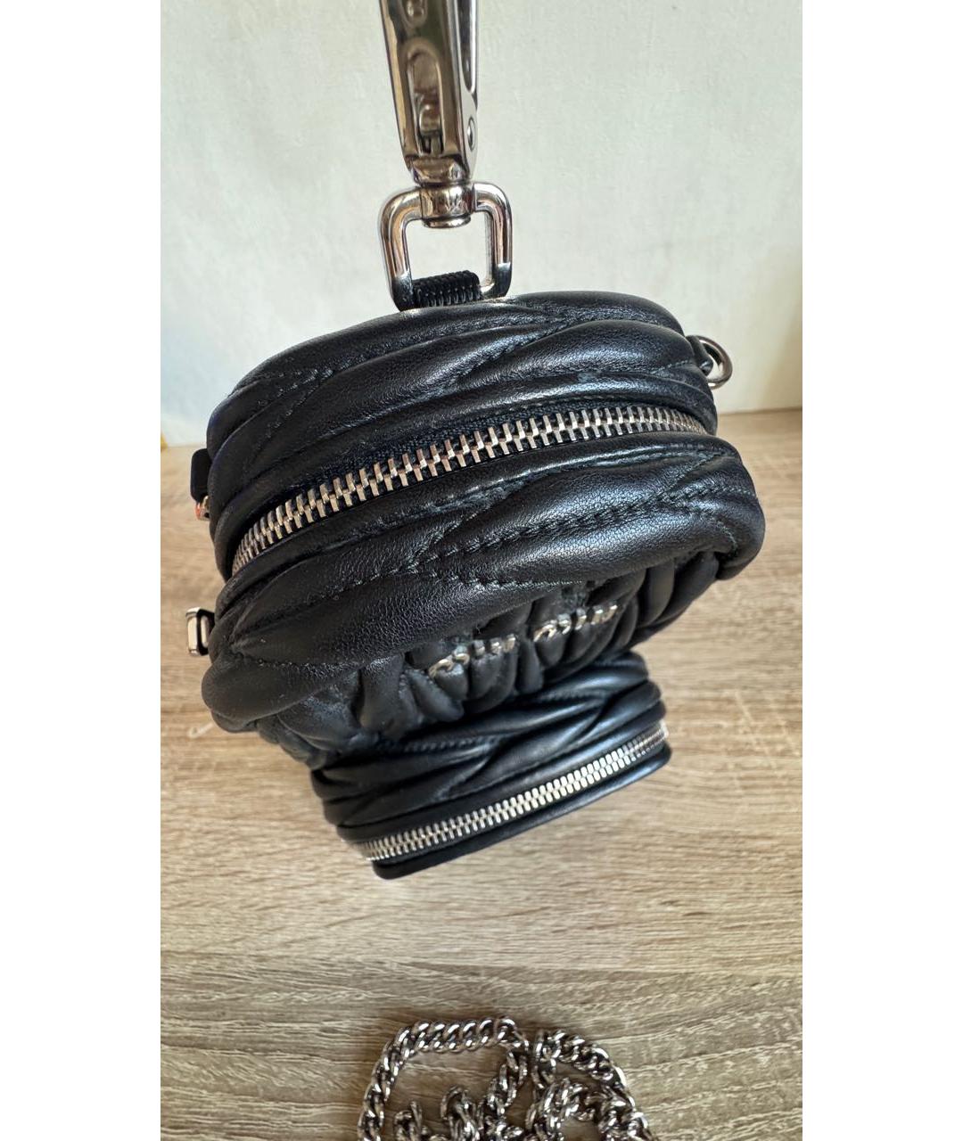 MIU MIU Черный кожаный рюкзак, фото 7