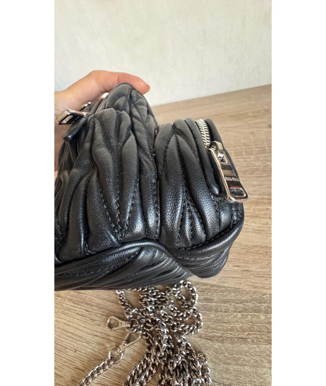 MIU MIU Черный кожаный рюкзак, фото 6