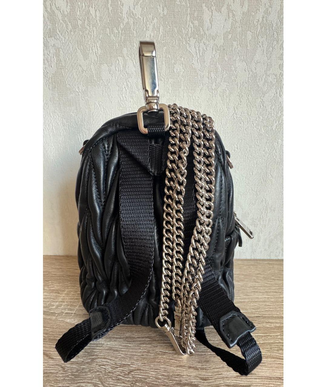MIU MIU Черный кожаный рюкзак, фото 2