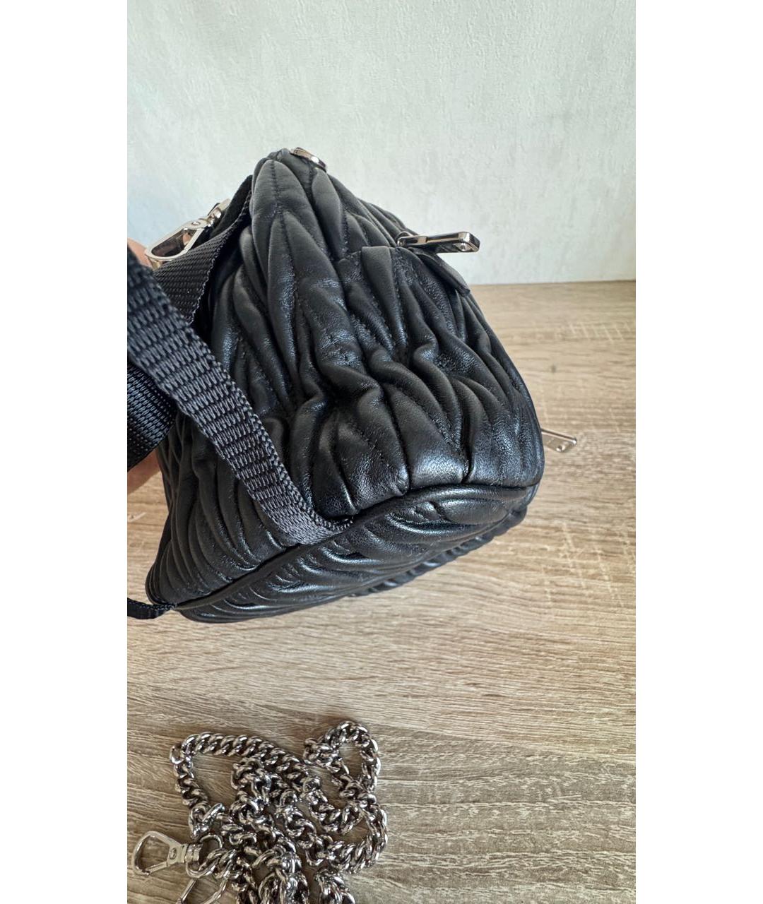 MIU MIU Черный кожаный рюкзак, фото 5