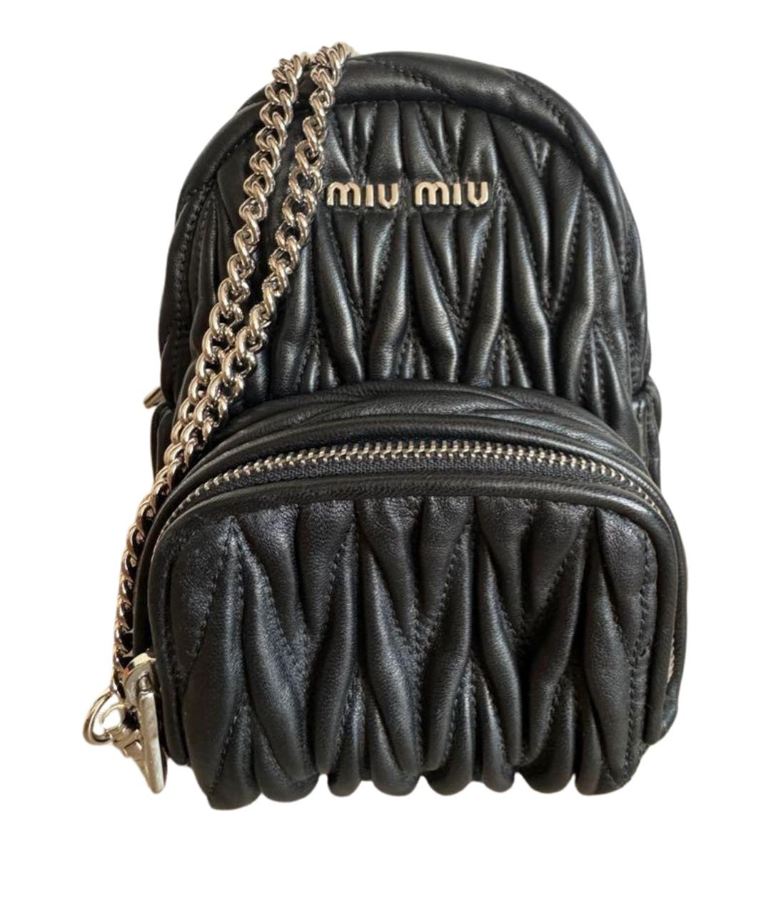 MIU MIU Черный кожаный рюкзак, фото 1