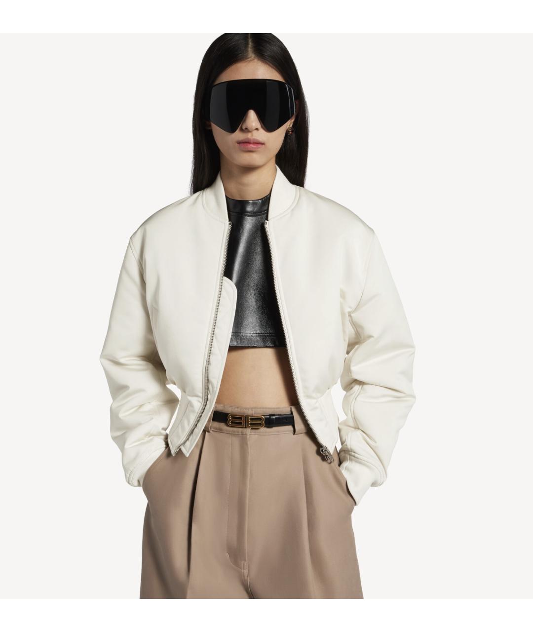 BALENCIAGA Белая полиэстеровая куртка, фото 5