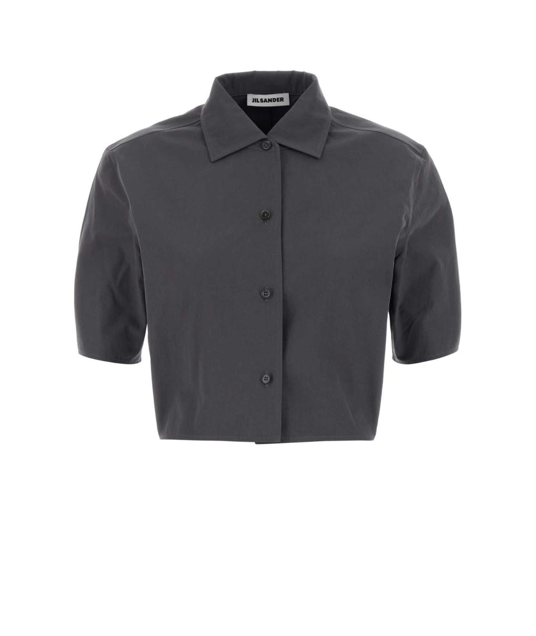 JIL SANDER Серая хлопковая рубашка, фото 1