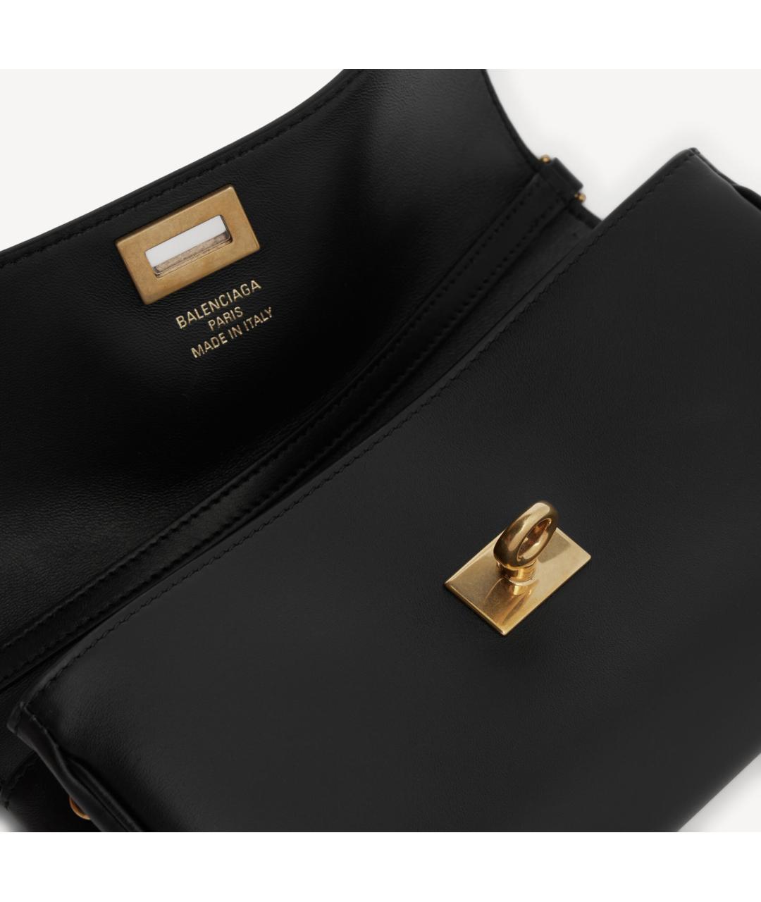 BALENCIAGA Черная кожаная сумка через плечо, фото 6