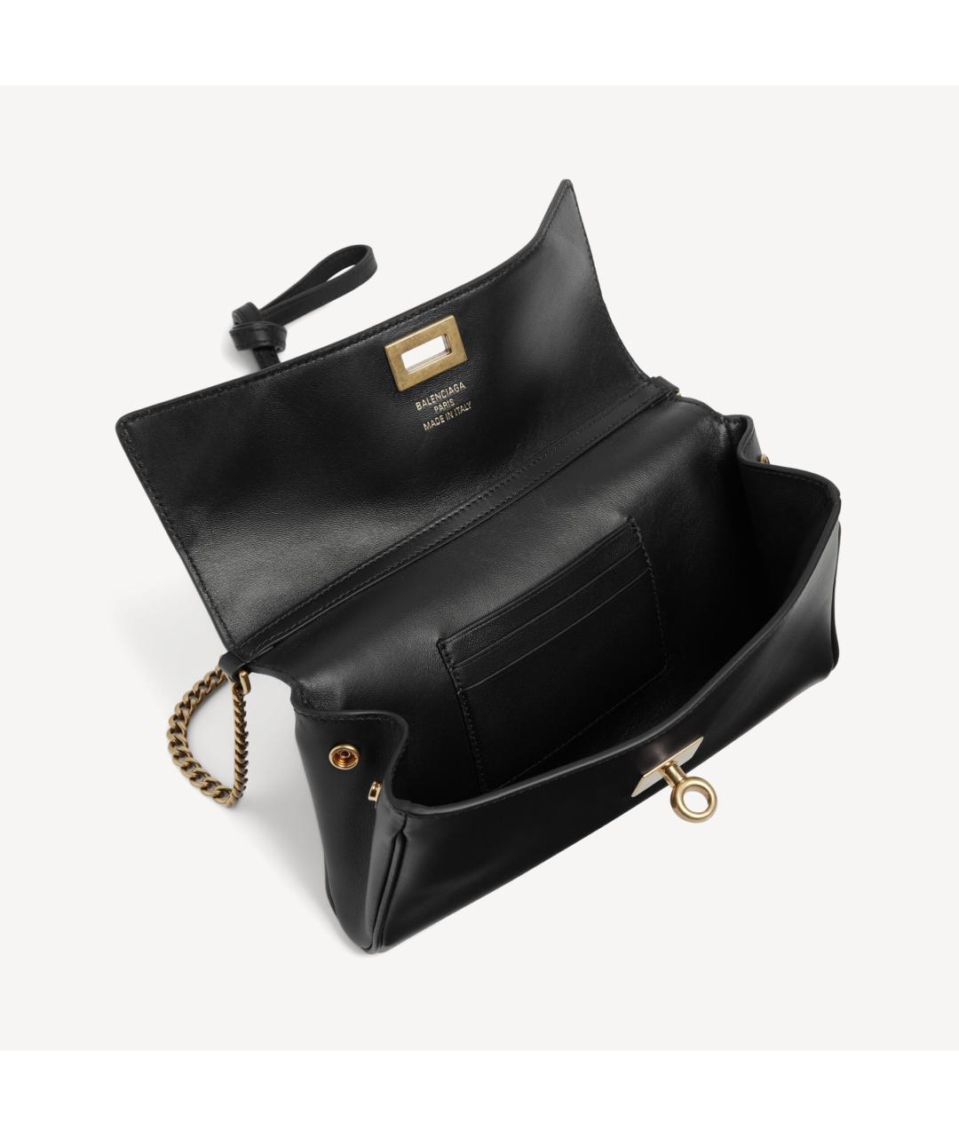 BALENCIAGA Черная кожаная сумка через плечо, фото 5
