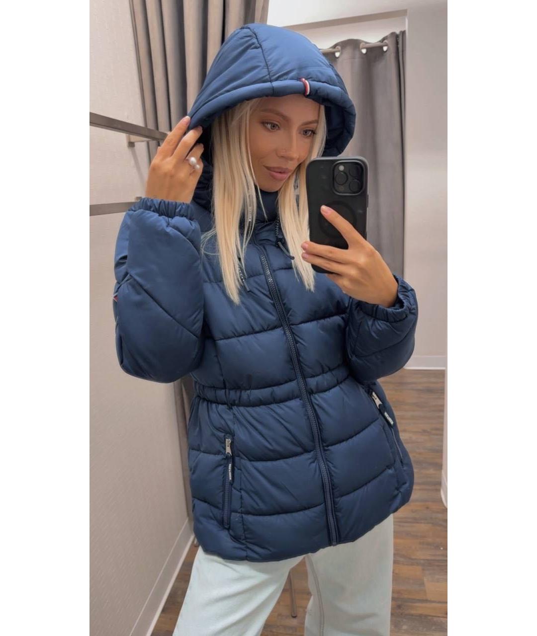 TOMMY HILFIGER Темно-синяя полиэстеровая куртка, фото 5