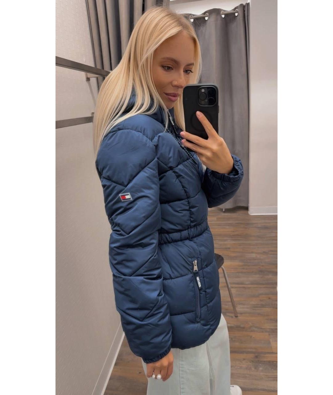 TOMMY HILFIGER Темно-синяя полиэстеровая куртка, фото 4
