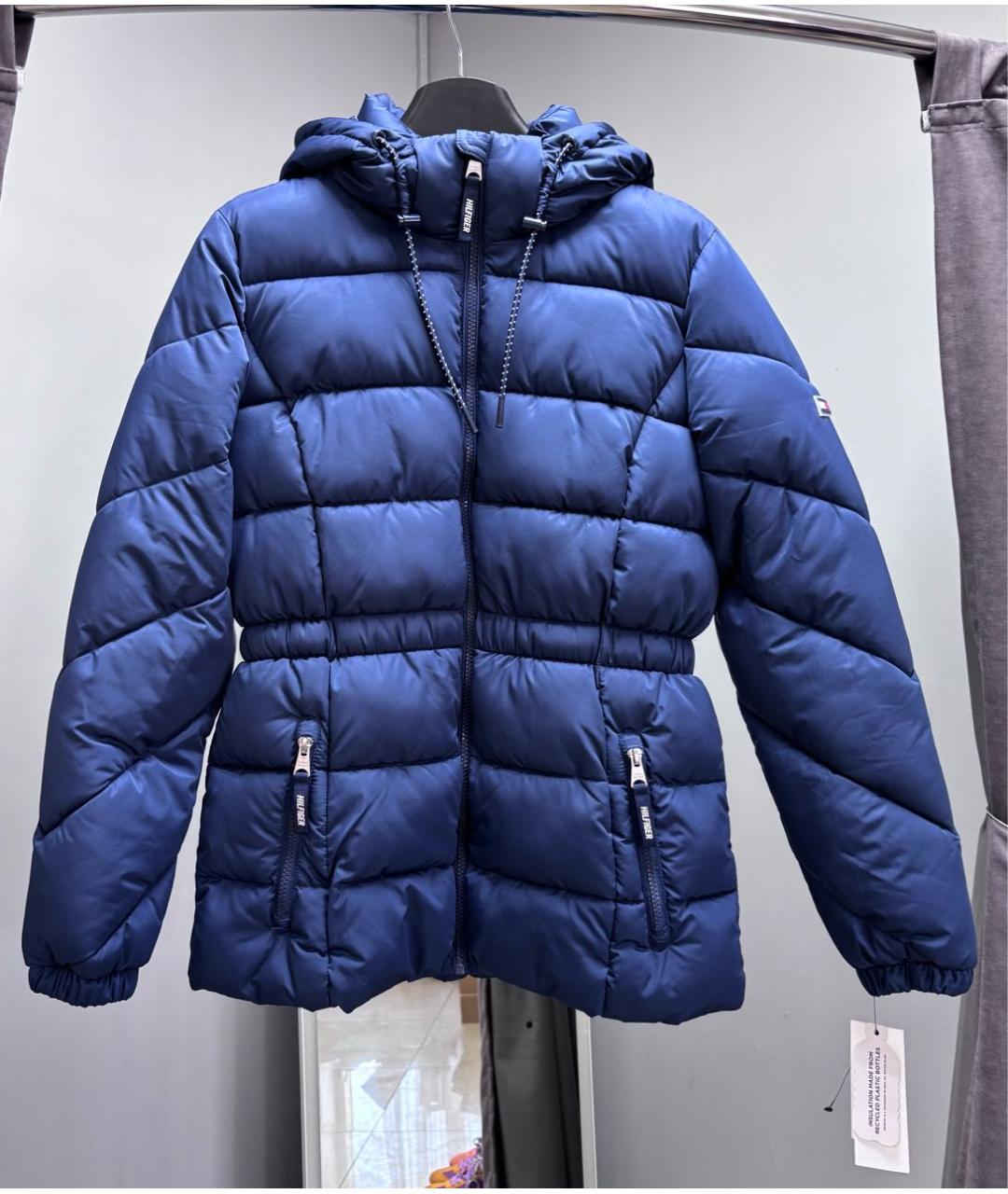 TOMMY HILFIGER Темно-синяя полиэстеровая куртка, фото 6