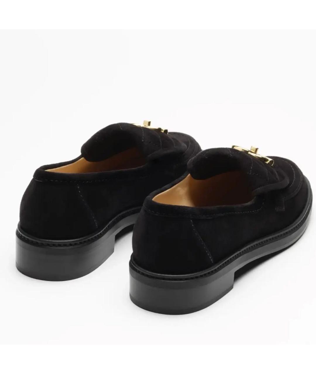 CHANEL Черные замшевые лоферы, фото 4
