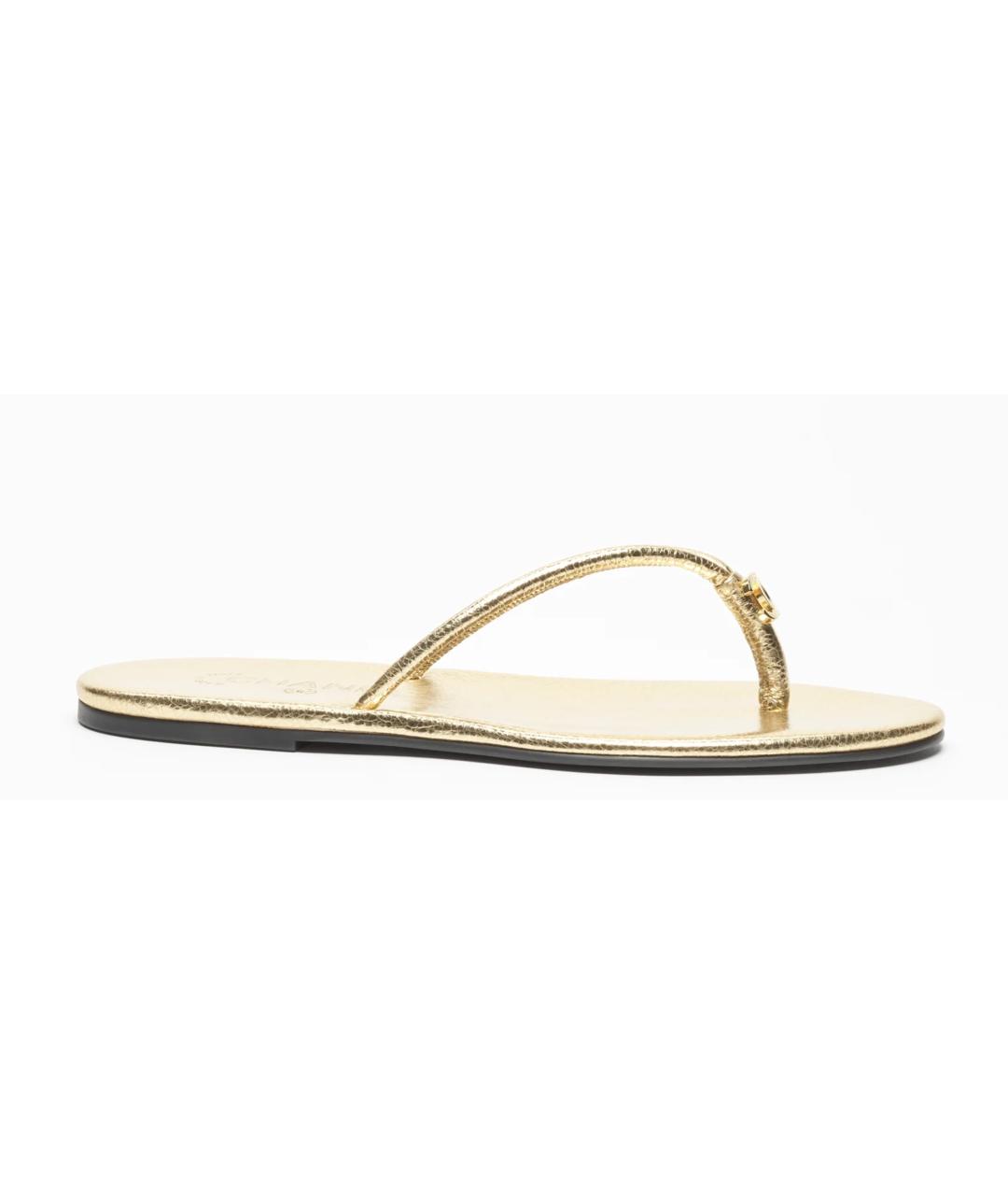 CHANEL Золотые шлепанцы из лакированной кожи, фото 7