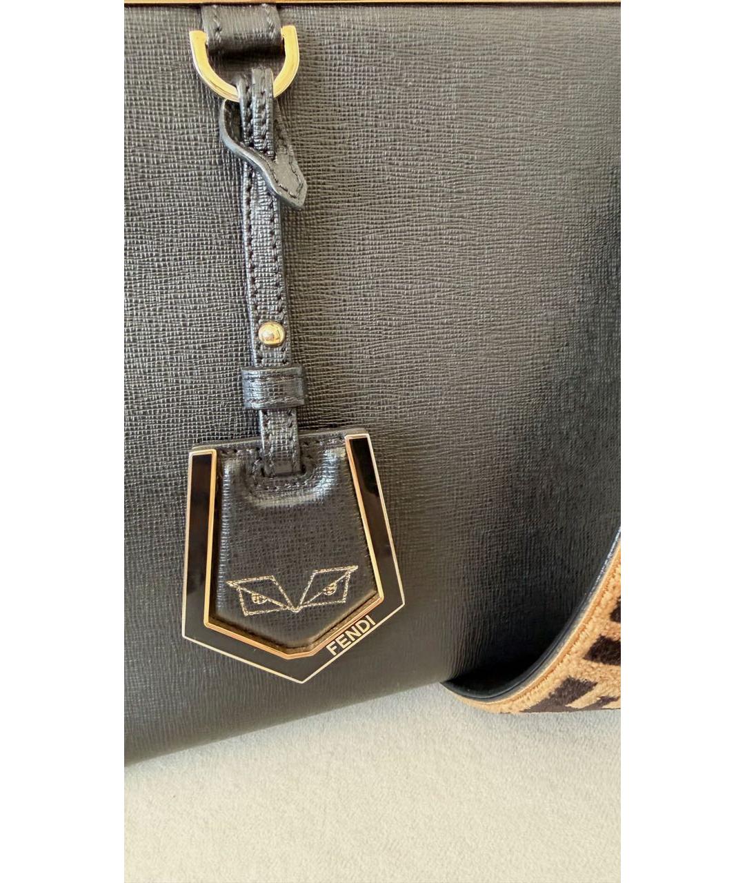 FENDI Черная кожаная сумка через плечо, фото 5