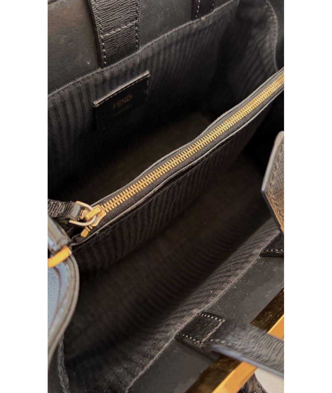 FENDI Черная кожаная сумка через плечо, фото 4