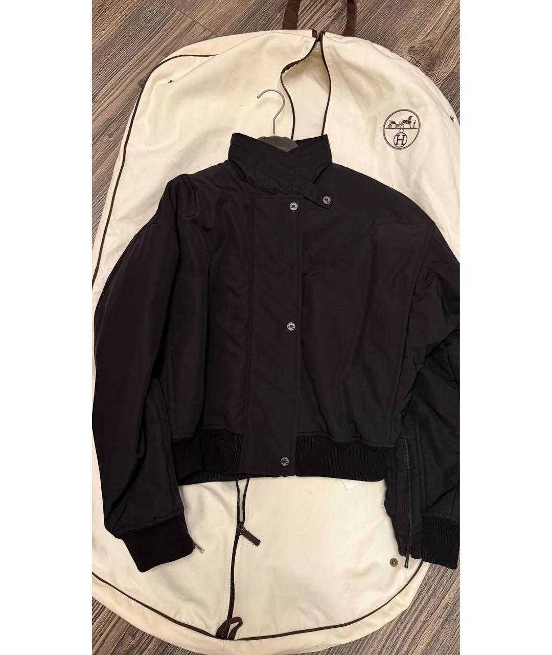 HERMES Черная кожаная куртка, фото 7