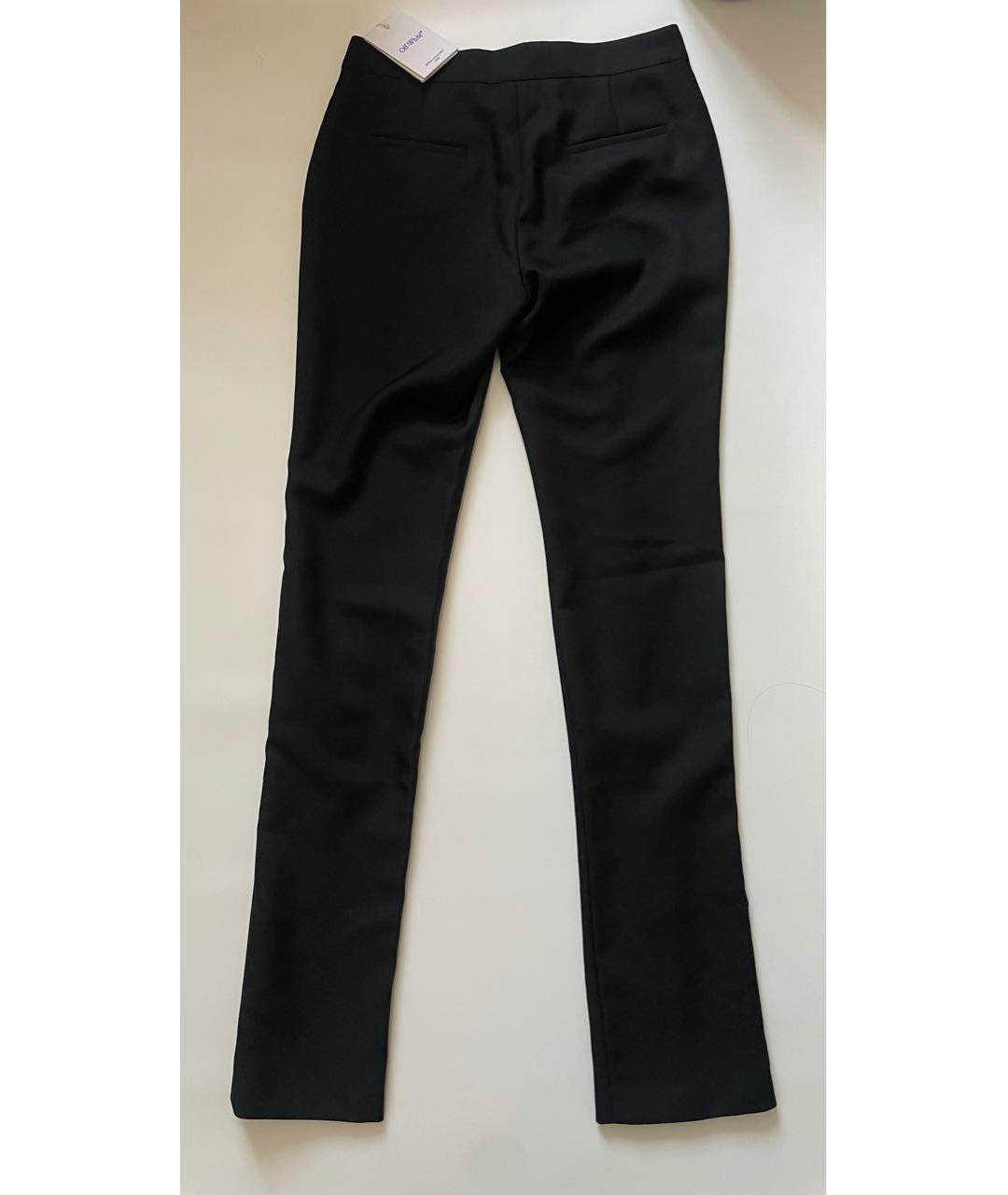 OFF-WHITE Черные полиэстеровые прямые брюки, фото 2