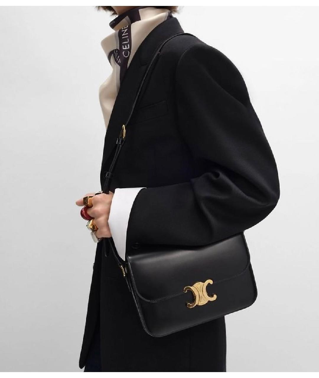 CELINE Черная кожаная сумка через плечо, фото 8