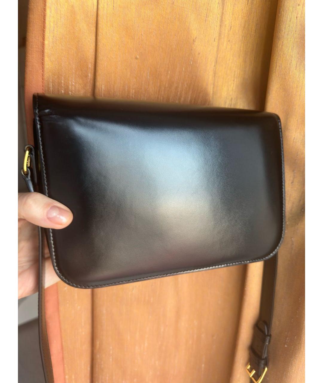 CELINE Черная кожаная сумка через плечо, фото 5