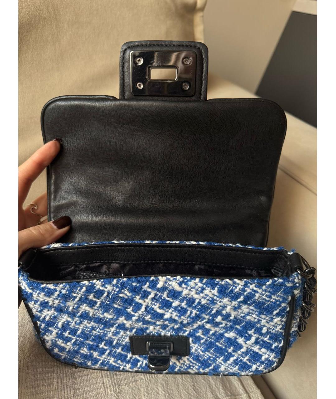 KARL LAGERFELD Синяя твидовая сумка через плечо, фото 4