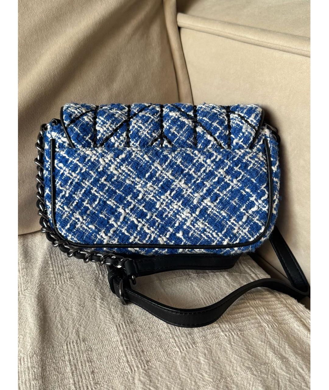 KARL LAGERFELD Синяя твидовая сумка через плечо, фото 2
