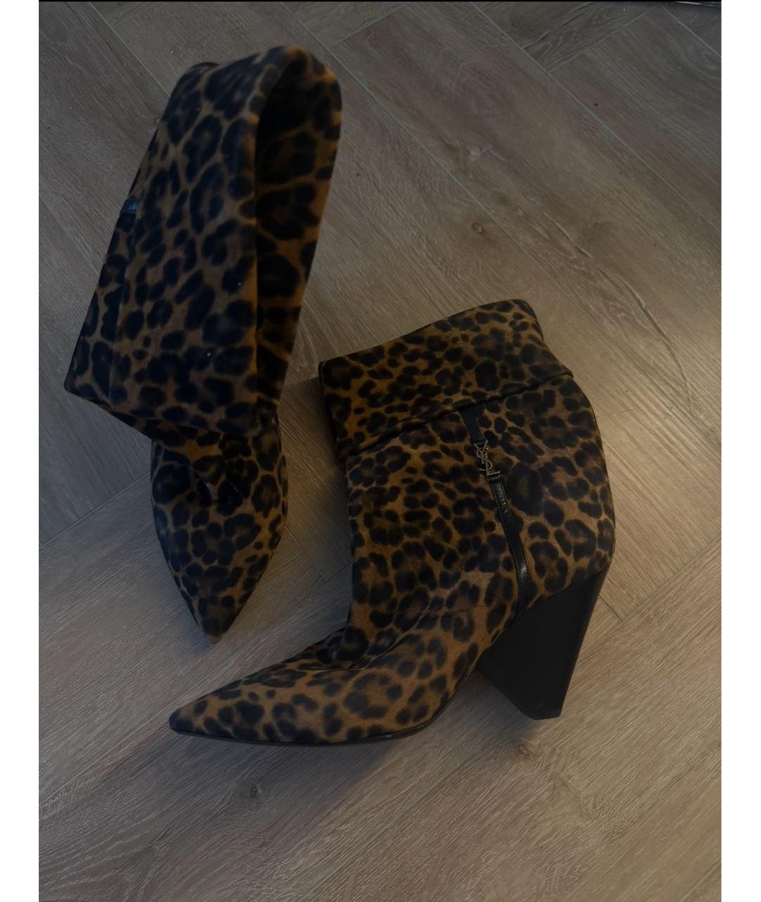 SAINT LAURENT Черные замшевые ботильоны, фото 2