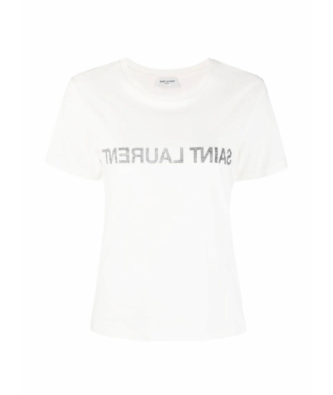 SAINT LAURENT Белая хлопковая футболка, фото 6
