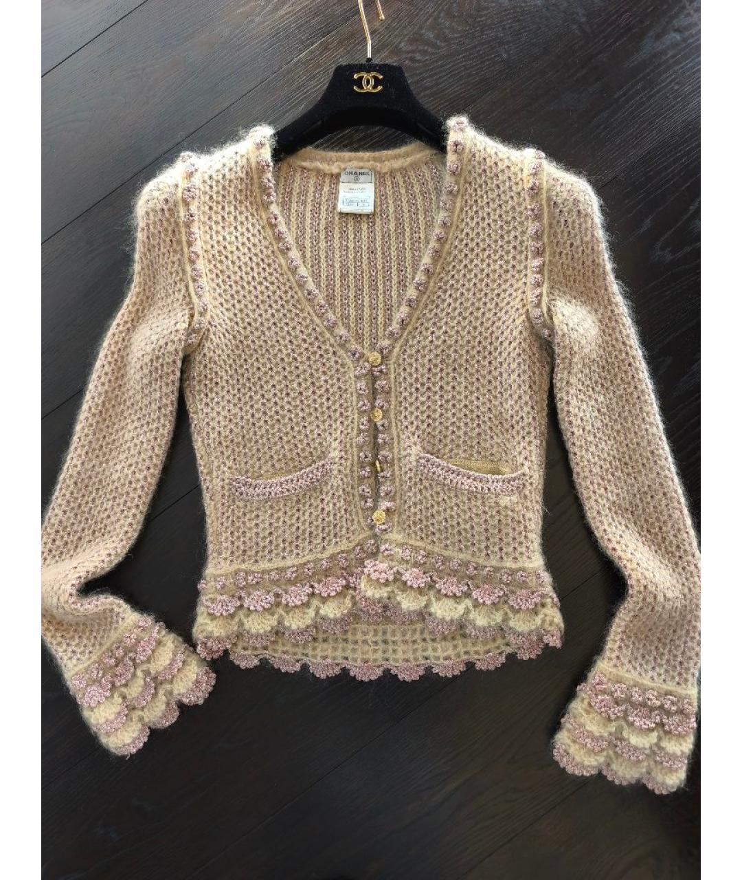 CHANEL Бежевый шерстяной кардиган, фото 9