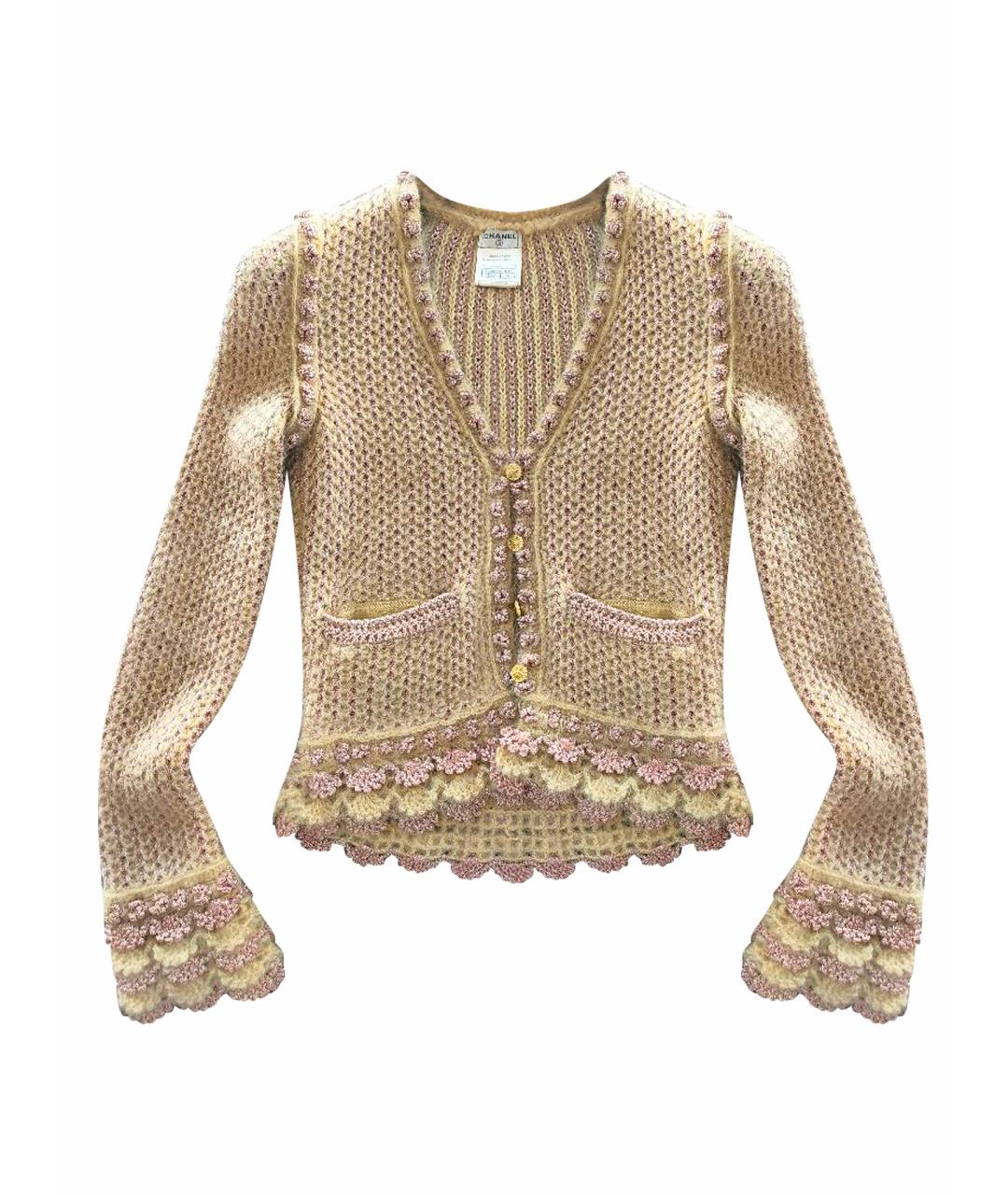 CHANEL Бежевый шерстяной кардиган, фото 1