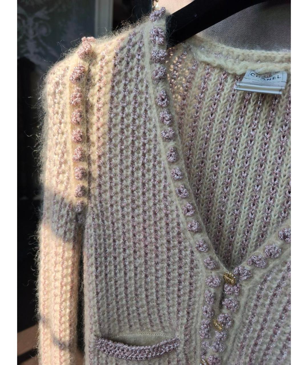 CHANEL Бежевый шерстяной кардиган, фото 4