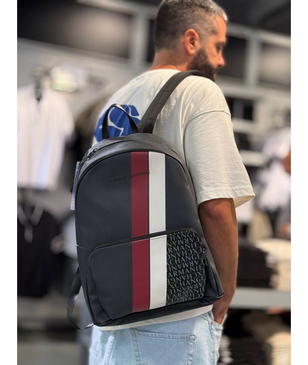 ARMANI EXCHANGE Черный рюкзак из искусственной кожи, фото 5