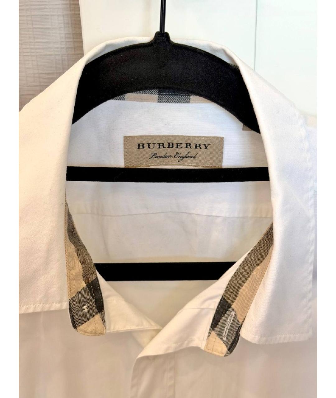BURBERRY Белая хлопковая кэжуал рубашка, фото 3