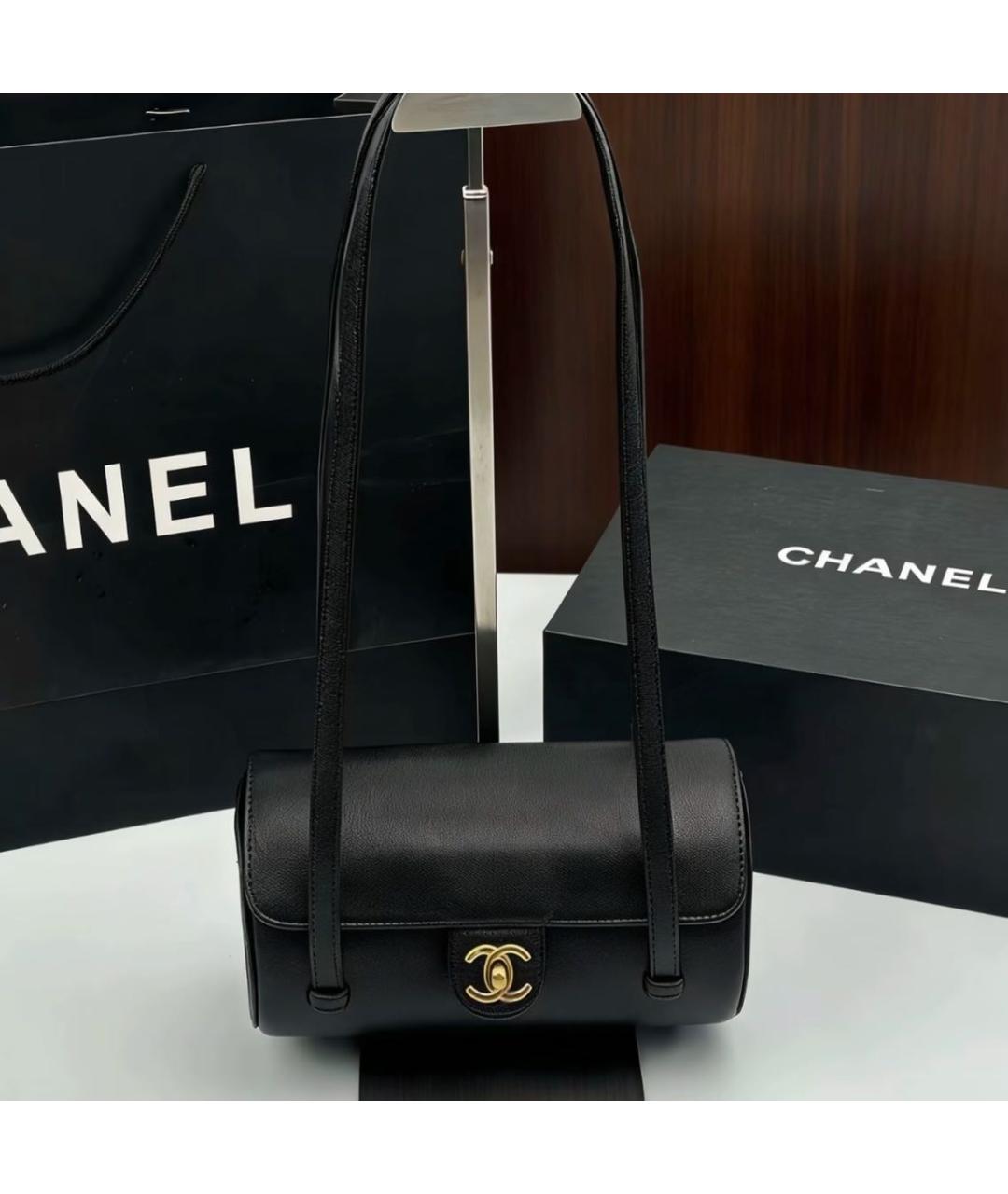CHANEL Черная кожаная сумка через плечо, фото 2
