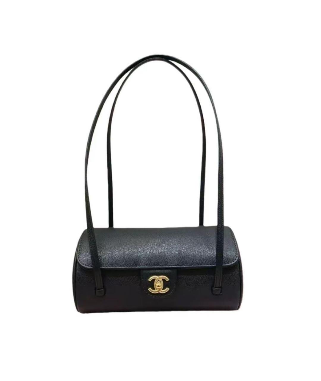 CHANEL Черная кожаная сумка через плечо, фото 3