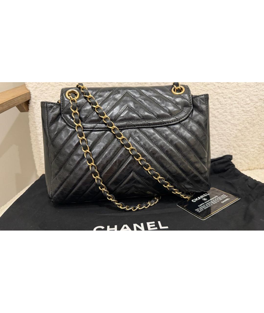 CHANEL Черная кожаная сумка через плечо, фото 3